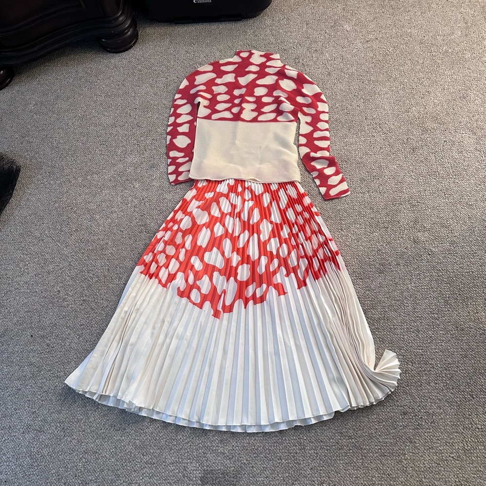 Red and White Heart Pattern Dress